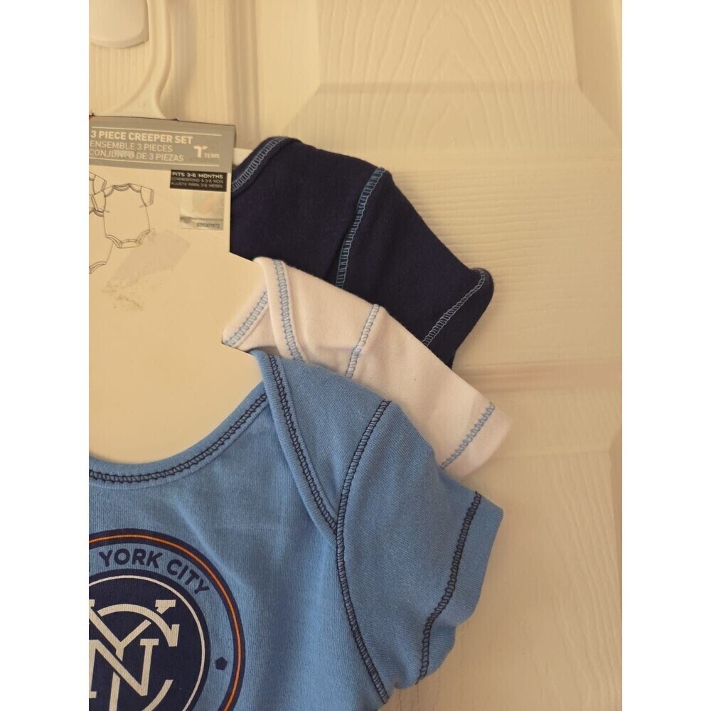 MLS Soccer Baby Sports New York City Football Club 3-6M, 18M 3pc Bodysuit NWT - Picture 3 of 8